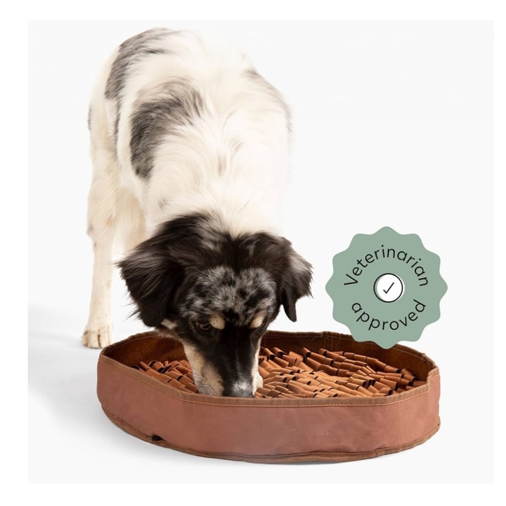 Slow Feeder Dog Bowl - Brown Snuffle Mat Bowl